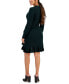 Фото #2 товара Petite Ruffled-Hem Cable-Knit Sweater Dress