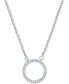Diamond Accent Circle Pendant Necklace in Sterling Silver, 16" + 2" extender