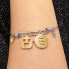 Steel bracelet with gold plated pendants LPS05AQJ05