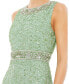 Women's Sequined Sleeveless Embellished Neckline Gown