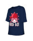 Big Girls Navy Boston Red Sox Team Half Sleeve T-shirt