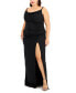Фото #1 товара Trendy Plus Size Cowlneck Side-Ruched Maxi Dress, Created for Macy's