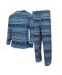 Men's Navy Seattle Mariners Knit Ugly Sweater Long Sleeve Top and Pants Set