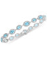 ფოტო #3 პროდუქტის Blue Topaz (7-3/8 ct. t.w.) & Diamond (1/10 ct. t.w.) Link Bracelet in Sterling Silver