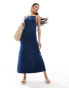 Фото #1 товара ASOS DESIGN boat neck spliced denim look midaxi dress