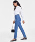 Фото #7 товара Women's High-Rise Straight-Leg Denim Jeans, Created for Macy's