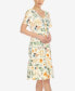 ფოტო #4 პროდუქტის Women's Floral Short Sleeve Knee Length Dress