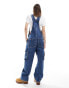 Dr Denim Cordelia utility cargo denim dungaree in stream mid retro wash Голубой, L - фото #2