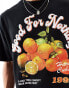 Good For Nothing orange graphic t-shirt in black