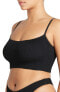 BOUND by Bond-Eye Womens Reid Smocked Bikini Top Black Swimwear Size OS