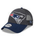 Фото #1 товара Little Boys and Girls Graphite, Navy New England Patriots Reflect 9FORTY Adjustable Hat