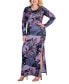 Фото #4 товара Plus Size Long Sleeve Side Slit Maxi Dress
