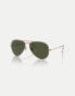 Ray-Ban aviator rose gold pilot sunglasses in gold with green lens in rose gold