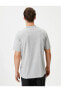 4sam10075hk 031 Gri Erkek Jersey Kısa Kollu Basic T-shirt