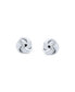Solid Double Sided Twist Love Knot Woven Braided French Style Fixed Bar Backing Shirt Cufflinks For Men Executive Groom Gift .925 Sterling Silver
