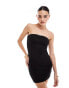 New Look bow detail bandeau mini dress in black