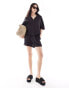 Фото #3 товара ONLY cheesecloth button down shirt co-ord in wash black