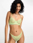 Фото #1 товара Hunkemoller Isabelle demi lace unpadded bra in green