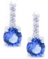 ფოტო #2 პროდუქტის Fine Crystal with Cubic Zirconia Bar Drop Earring in Sterling Silver (Available in Clear, Blue, Light Blue and Red)