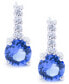 Fine Crystal with Cubic Zirconia Bar Drop Earring in Sterling Silver (Available in Clear, Blue, Light Blue and Red)