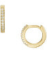 ფოტო #1 პროდუქტის Sterling All Stacked Up Gold-Tone Sterling Silver Hoop Earrings