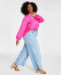 ფოტო #3 პროდუქტის Plus Size High-Rise Wide-Leg Jeans, Created for Macy's