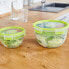 Фото #6 товара Шарнирные коробки для салатов Emsa CLIP & GO, XL, круглые, 2,6 л, зеленые, прозрачные, полипропилен (ПП), термопластичный эластомер (ТПЭ), 127 мм.