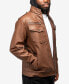 Фото #6 товара Men's Grainy Polyurethane Hooded Jacket with Faux Shearling Lining