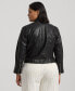 Фото #2 товара Plus Size Leather Moto Jacket