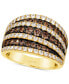 Фото #1 товара Chocolate Diamond & Nude Diamond Multirow Statement Ring (2-1/20 ct. t.w.) in 14k Gold