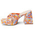 COCONUTS by Matisse Esme Floral Block Heels Womens Orange Casual Sandals ESME-5