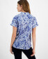 ფოტო #2 პროდუქტის Women's Cotton Floral-Print Camp Shirt