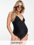 Фото #1 товара The Frolic Maternity dantan deep v neck tie back swimsuit in black