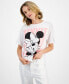 ფოტო #1 პროდუქტის Juniors' Minnie Mouse Graphic Crewneck T-Shirt