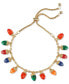 Фото #1 товара Gold-Tone Multicolor Lightbulb Slider Bracelet, Created for Macy's