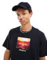 adidas Originals sunset graphic t-shirt in black