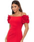 ფოტო #4 პროდუქტის Women's Scuba-Crepe Ruffled Off-The-Shoulder Dress