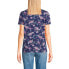 Women's Relaxed Supima Cotton Short Sleeve V-Neck T-Shirt Deep sea navy paisley floral, XSmall - фото #22