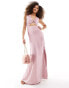 Фото #1 товара Anaya bridesmaid satin maxi dress with cut out detail in rose