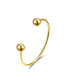 ფოტო #1 პროდუქტის Gigi Girl Teens/Young Adults 14k Yellow Gold Plated Ball Capped Open Cuff Bangle Bracelet