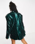 Фото #2 товара Kyo The Brand sequin blazer 3 piece co-ord in green