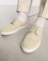 Фото #3 товара ASOS DESIGN lace up brogue shoes in beige faux suede