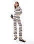 Фото #1 товара ASOS DESIGN knitted trouser co ord in mono stripe