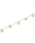 Cultured Freshwater Pearl (6-7mm) & Textured Disc Charm Bracelet in 14k Gold-Plated Sterling Silver