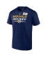 Фото #3 товара Men's Roman Josi Navy Nashville Predators Authentic Pro Prime Name and Number T-shirt