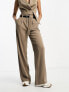 Stradivarius tailored belted trouser in stone co-ord