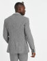 ASOS DESIGN wedding super skinny wool mix suit jacket in monochrome puppytooth