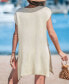 Women's Knit Short Sleeve V-Neck Mini Cover-Up