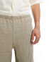 Weekday Seth linen blend trousers in beige Бежевый, M - фото #5