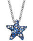 ფოტო #1 პროდუქტის Sapphire Splash by EFFY® Multicolor Sapphire Pave Starfish Pendant Necklace in Sterling Silver (2-3/4 ct. t.w.)